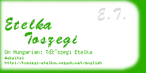 etelka toszegi business card